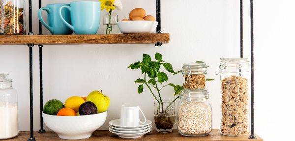 Kitchen wall shelves