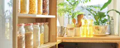 Organised and neat pantry.